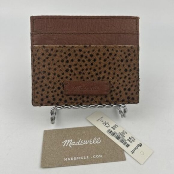 Madewell The Leather Card Case Spotted Leopard Calf Hair NWT - Picture 5 of 9